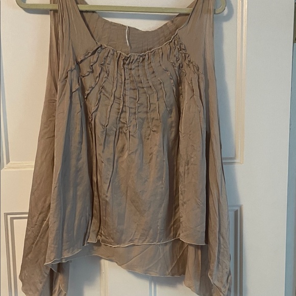 Magnolia Pearl Tops - Magnolia Pearl Beige Ruffle Tank Top